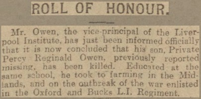 Percy OwenNewspaper cutting200