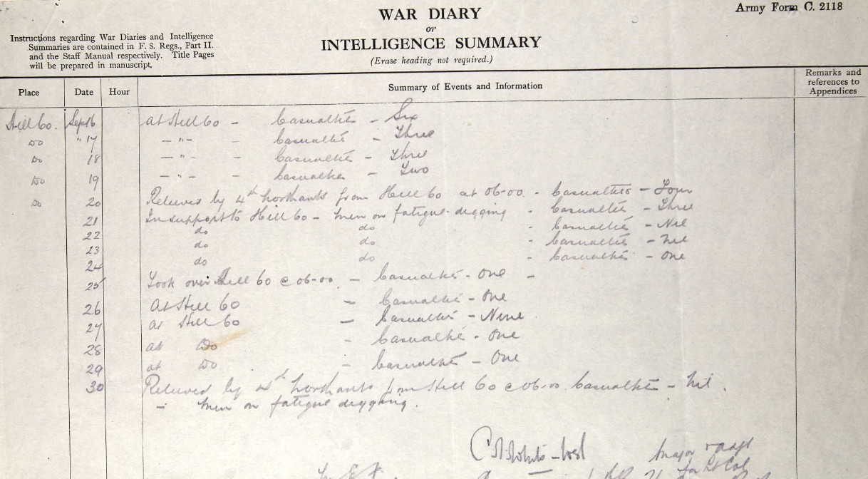 1st 7th war diary