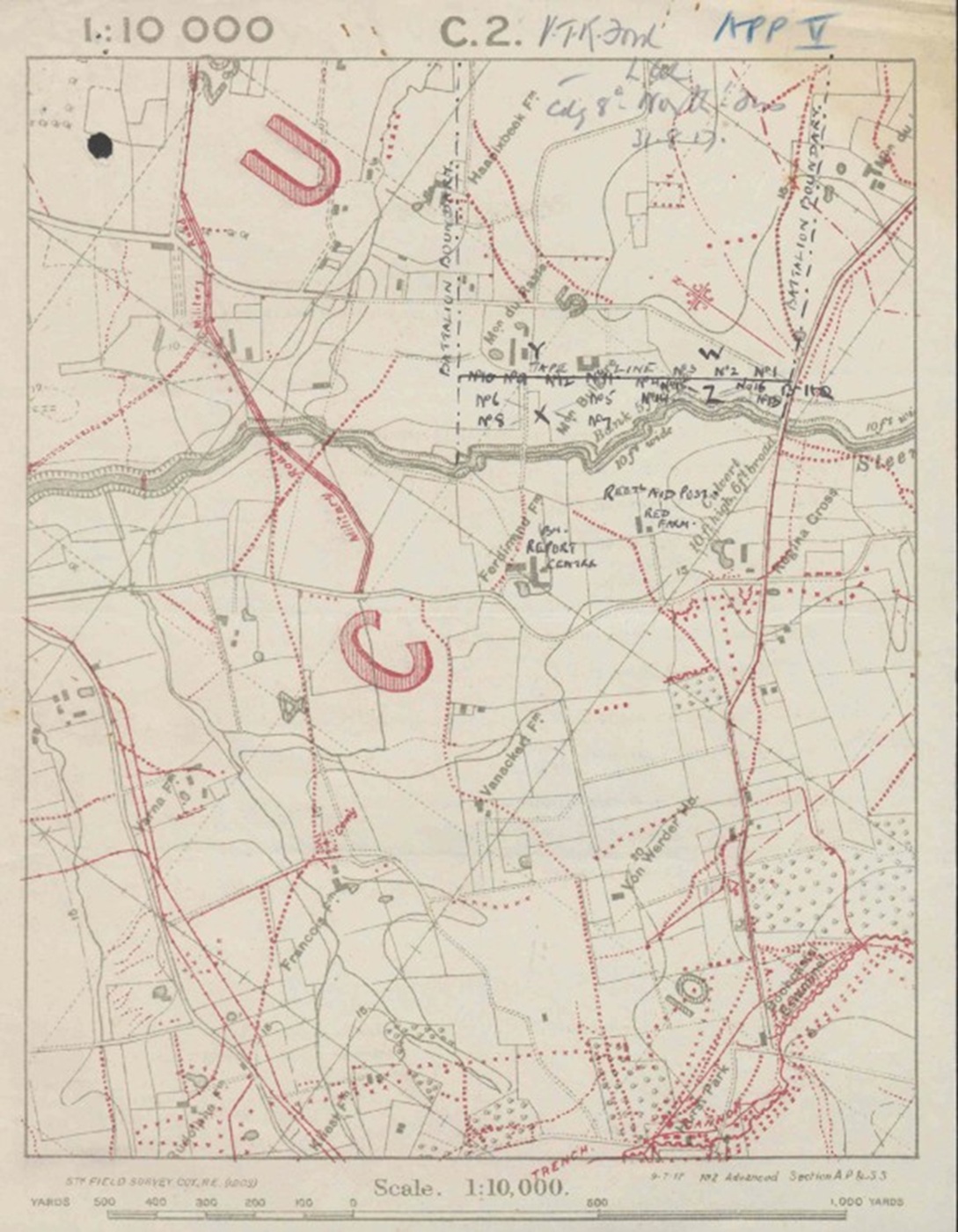 8th Bn NF map aug 1918
