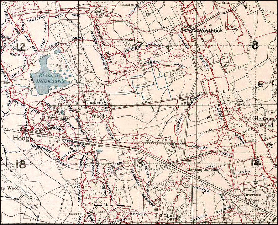 Hooge area trench map
