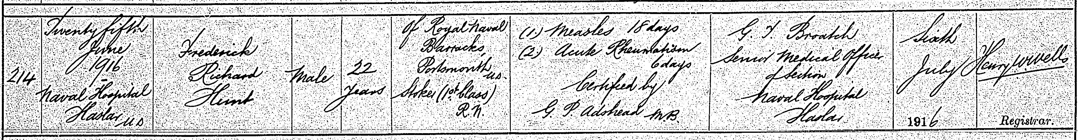 Death cert for Richard Hunt
