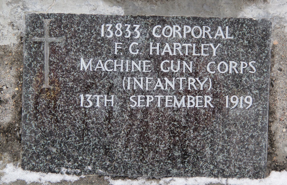 commemorative stone FG Hartley